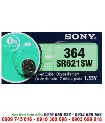 Pin Sony SR621SW-364 silver oxide 1.55V chính hãng Sony Nhật